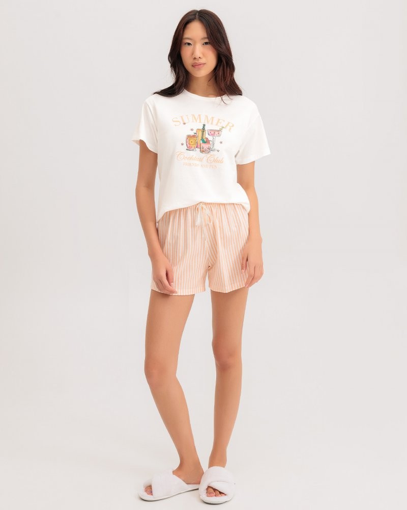 Pijama Feminino Manga Curta Com Shorts