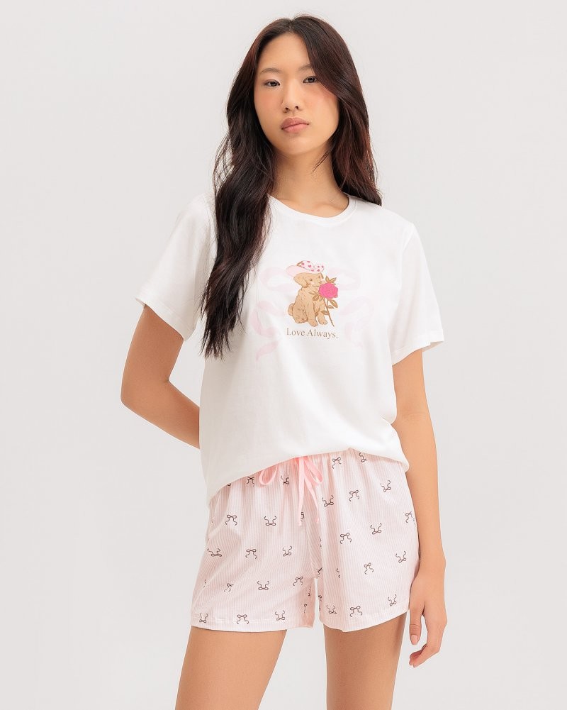 Pijama Feminino Manga Curta Com Shorts Pijama Feminino Manga Curta Com Shorts