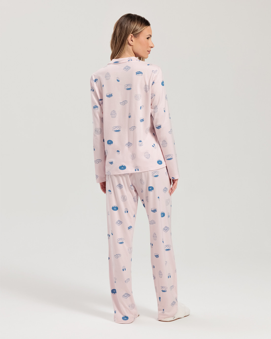 Pijama Feminino Manga Longa Americano Com Calça Pijama Feminino Manga Longa Americano Com Calça