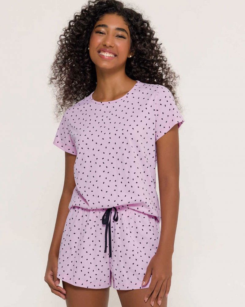 Pijama Feminino Manga Curta com Shorts