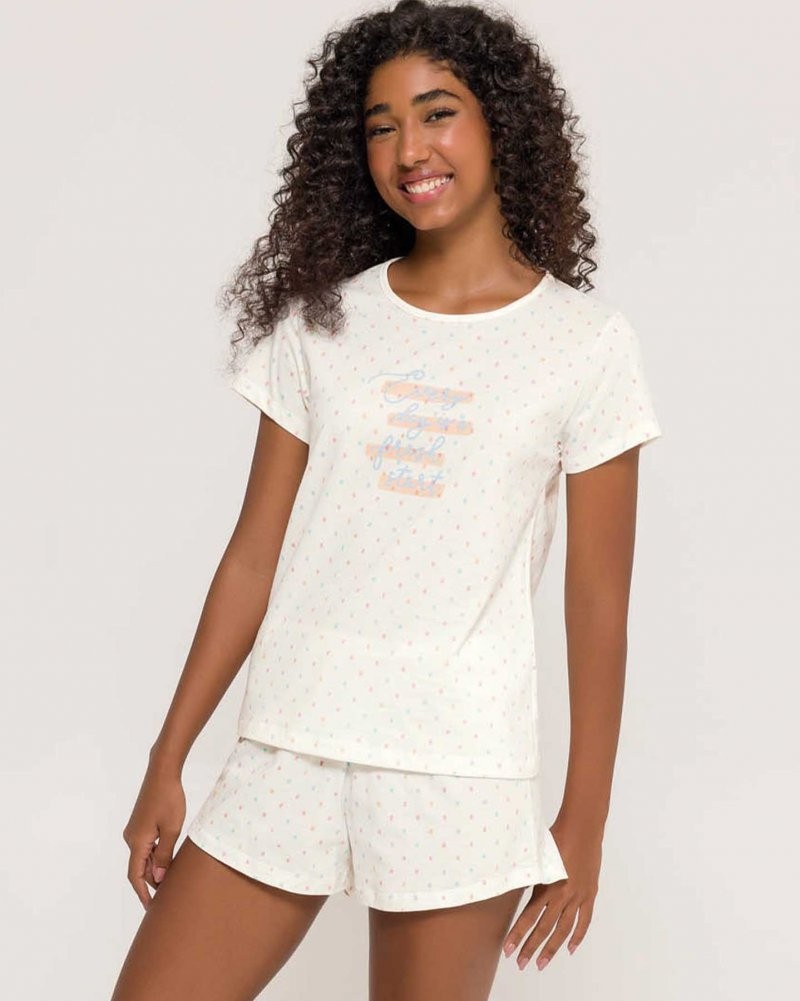Pijama Feminino Manga Curta com Shorts