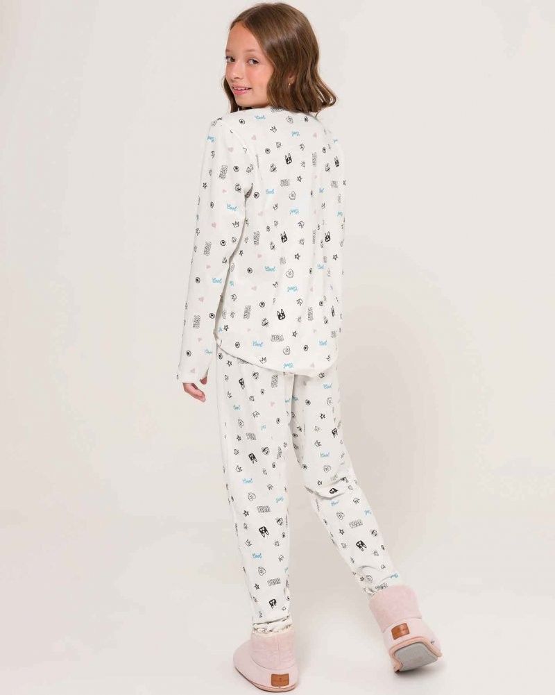 Pijama Infantil Feminino Manga Longa Com Calça Pijama Infantil Feminino Manga Longa Com Calça