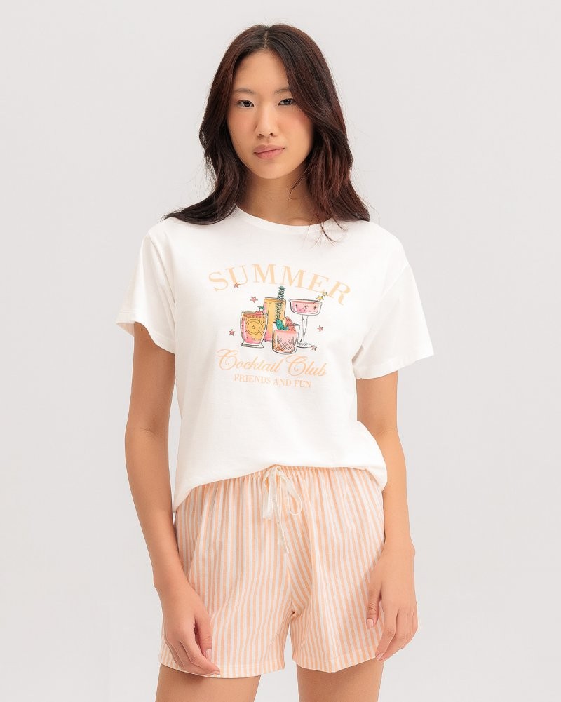 Pijama Feminino Manga Curta Com Shorts