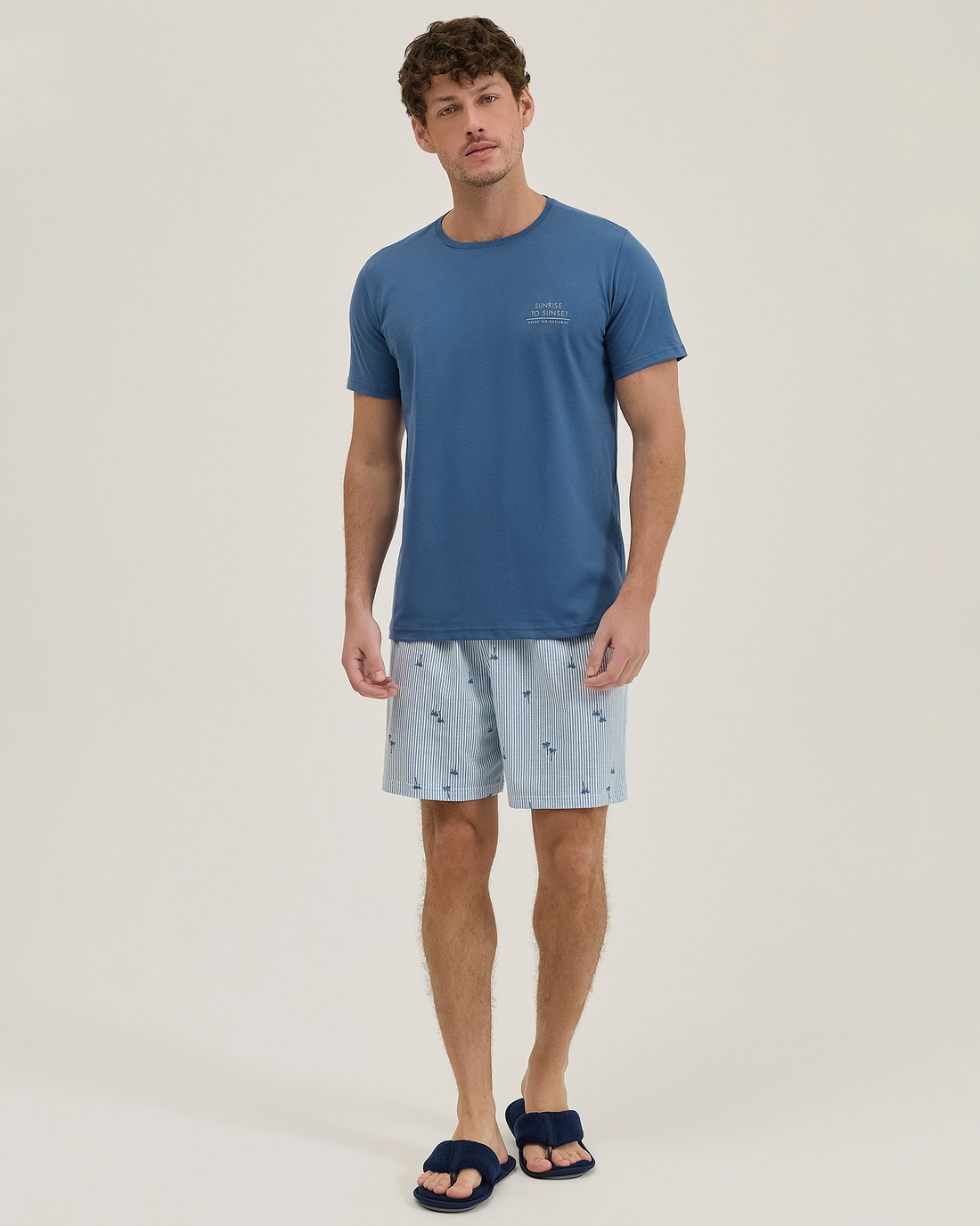 Pijama Masculino Manga Curta Com Bermuda Pijama Masculino Manga Curta Com Bermuda