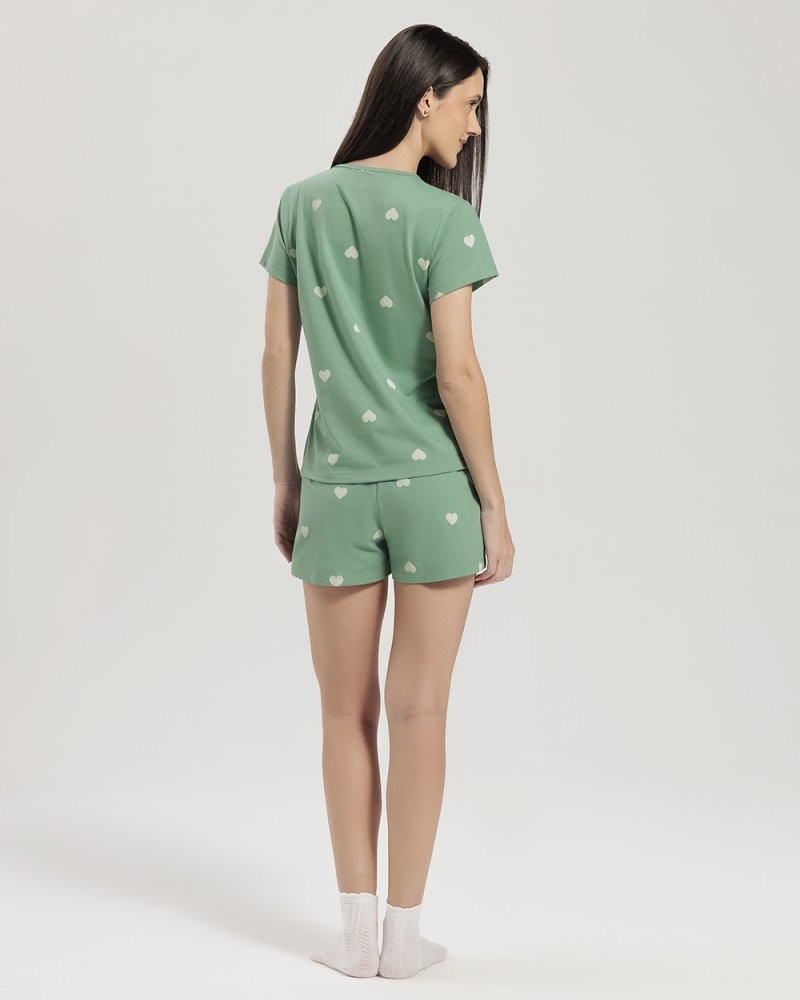 Pijama Feminino Manga Curta com Shorts