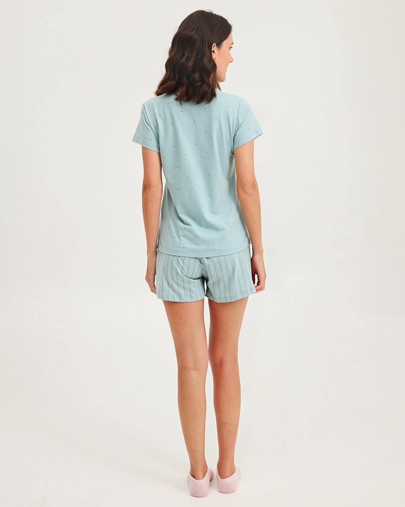 Pijama Feminino Manga Curta Com Shorts