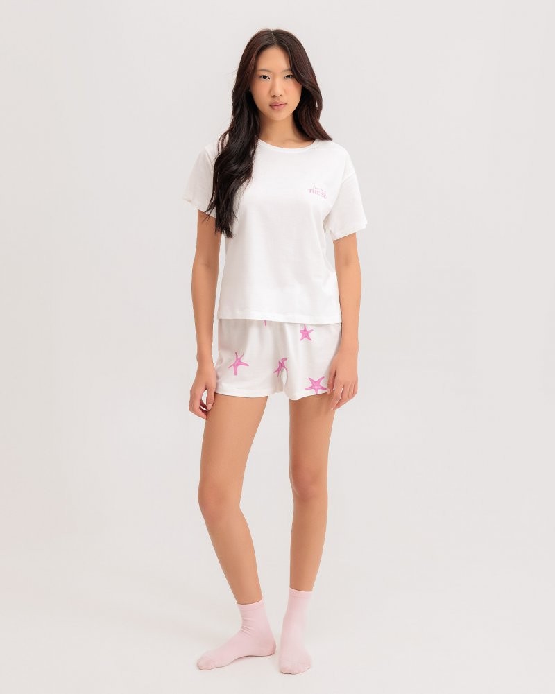 Pijama Feminino Manga Curta Com Shorts