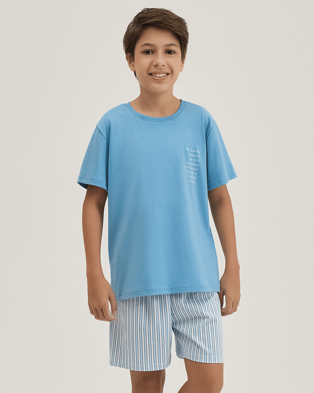 Pijama Masculino Infantil Manga Curta Com Bermuda Pijama Masculino Infantil Manga Curta Com Bermuda