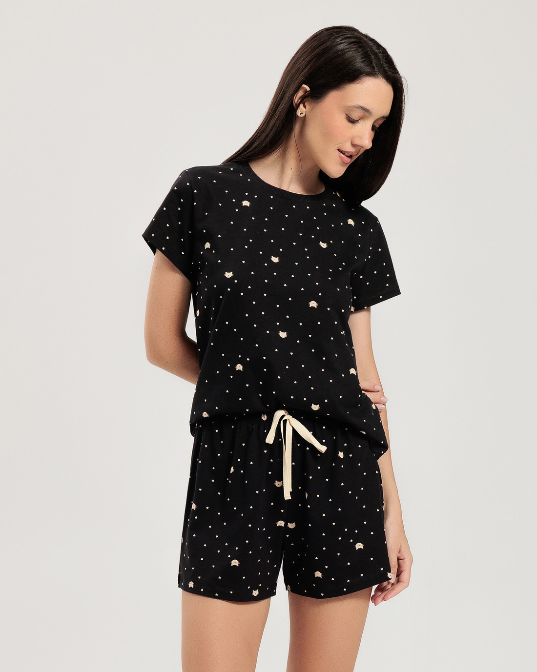 Pijama Feminino Manga Curta com Shorts Pijama Feminino Manga Curta com Shorts