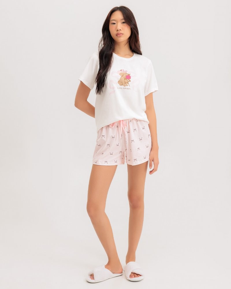 Pijama Feminino Manga Curta Com Shorts Pijama Feminino Manga Curta Com Shorts
