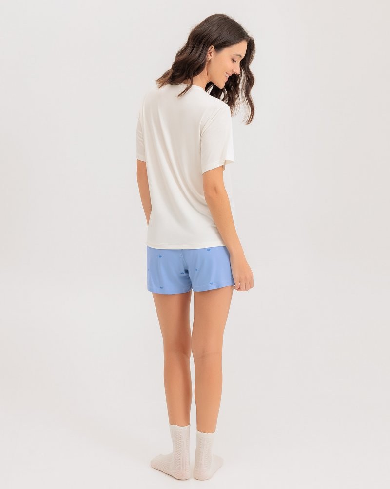 Pijama Feminino Manga Curta Com Shorts