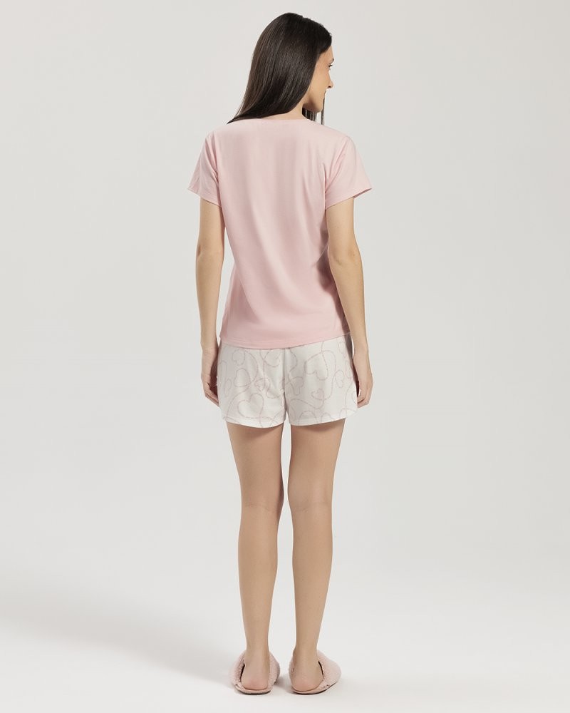 Pijama Feminino Manga Curta com Shorts