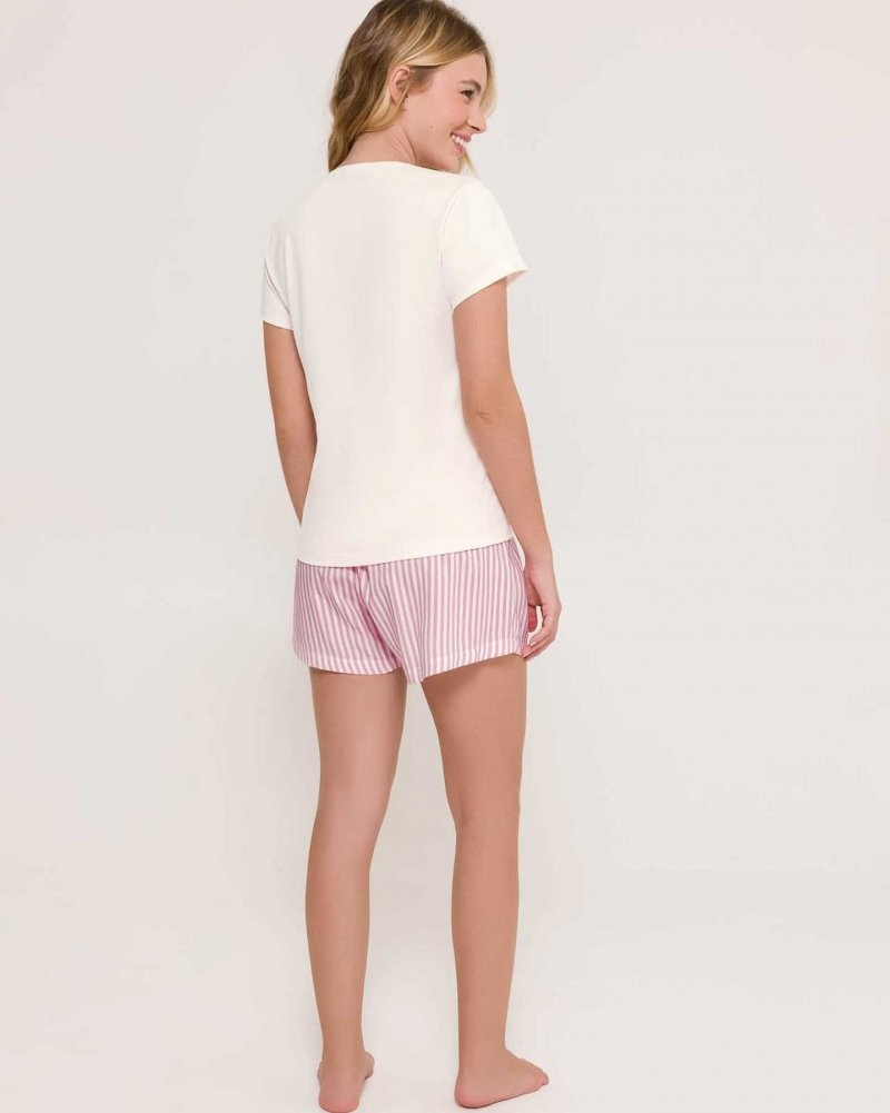 Pijama Feminino Manga Curta com Shorts