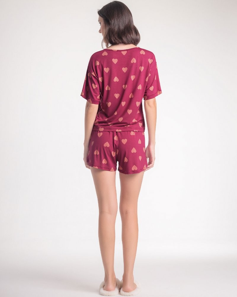 Pijama Feminino Manga Curta com Shorts