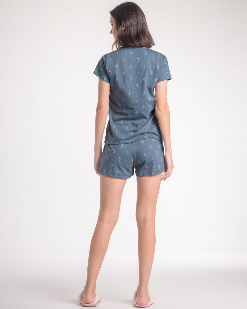 Pijama Feminino Manga Curta com Shorts