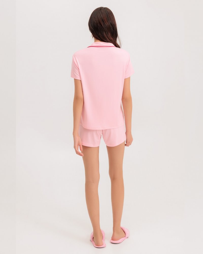 Pijama Feminino Manga Curta Americano Com Shorts