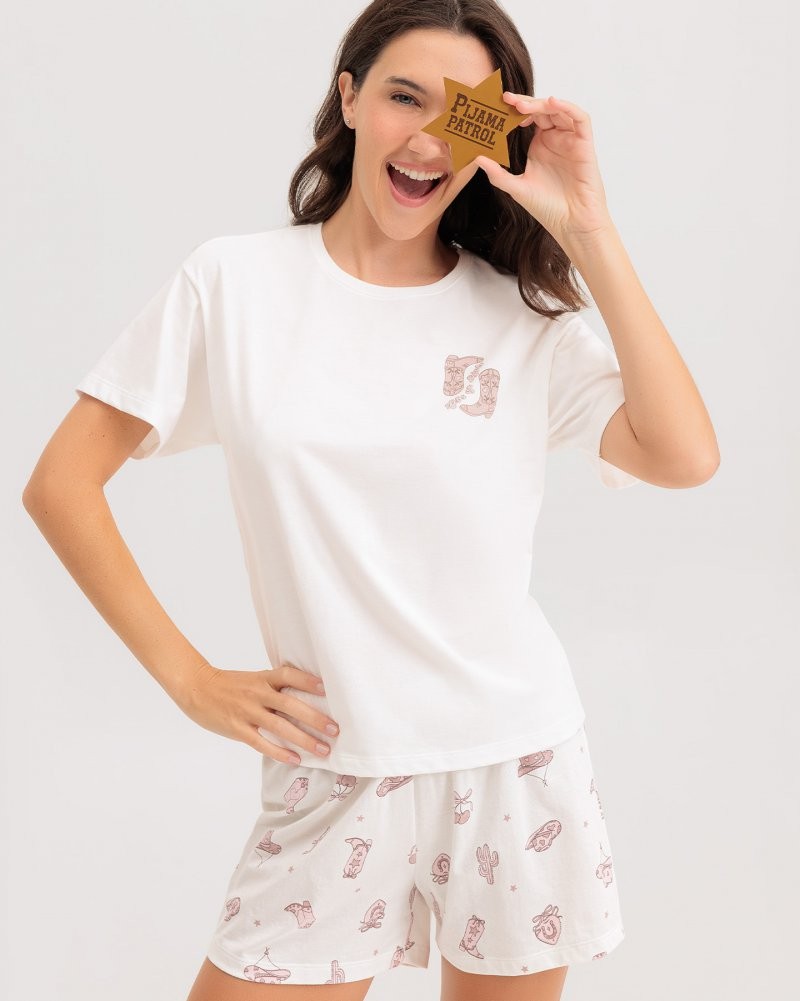 Pijama Feminino Manga Curta Com Shorts