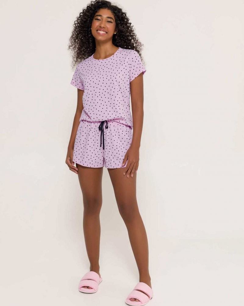 Pijama Feminino Manga Curta com Shorts