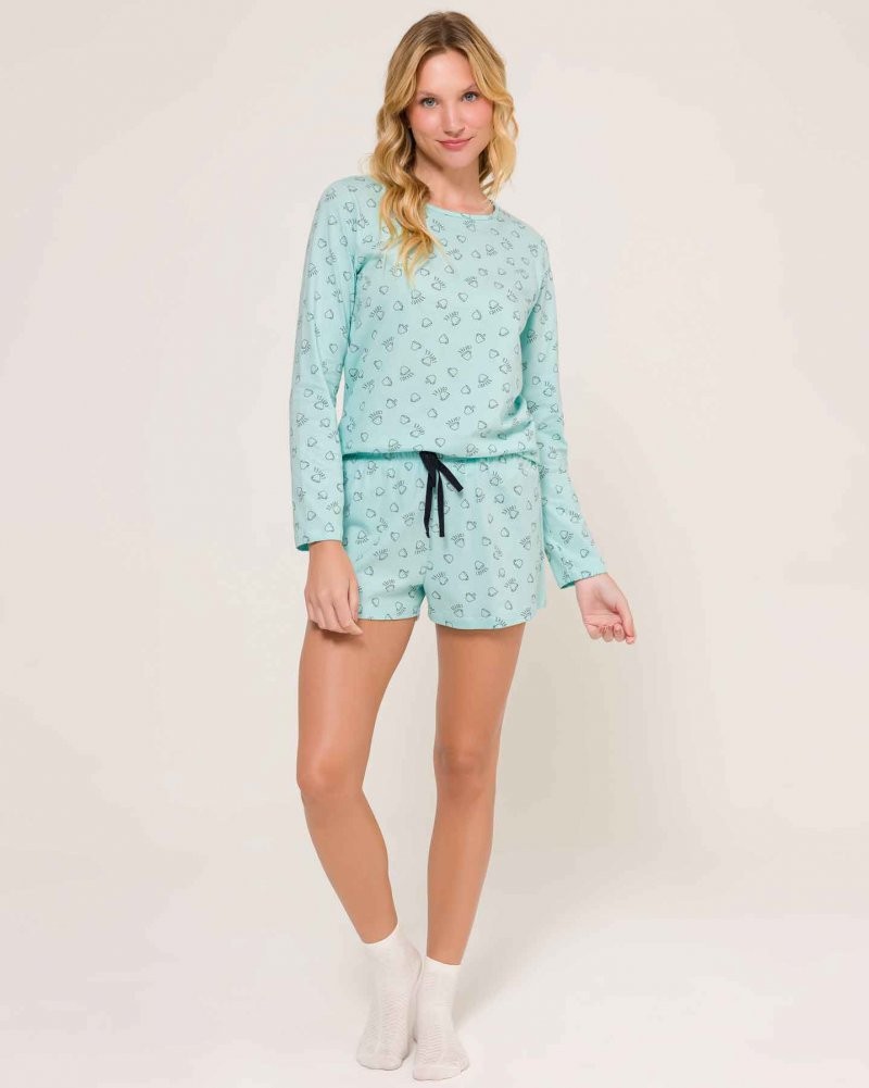 Short Doll Feminino Manga Longa