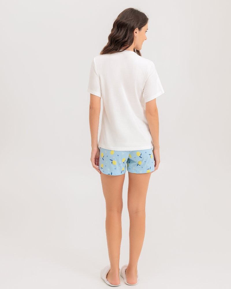 Pijama Feminino Manga Curta Com Shorts