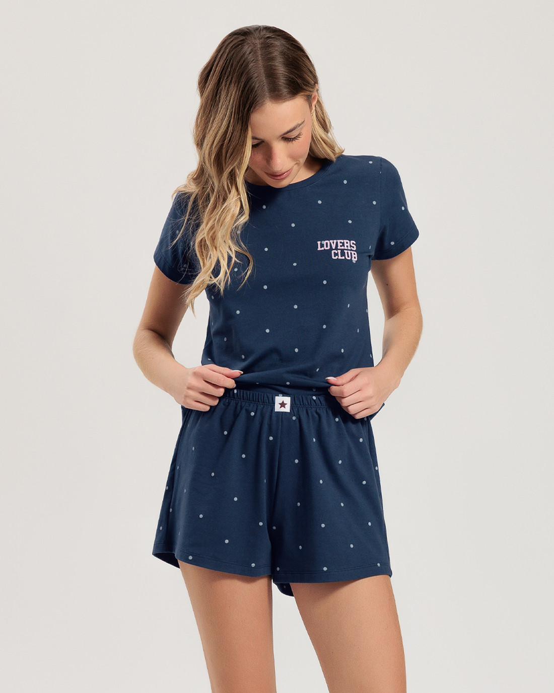 Pijama Feminino Manga Curta Com Shorts