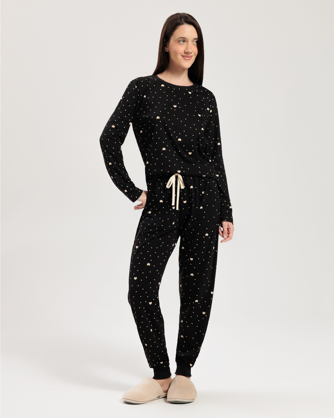 Pijama Feminino Manga Longa Com Calça Pijama Feminino Manga Longa Com Calça