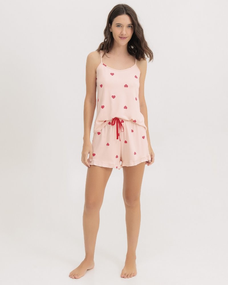 Pijama Feminino Alça Com Shorts