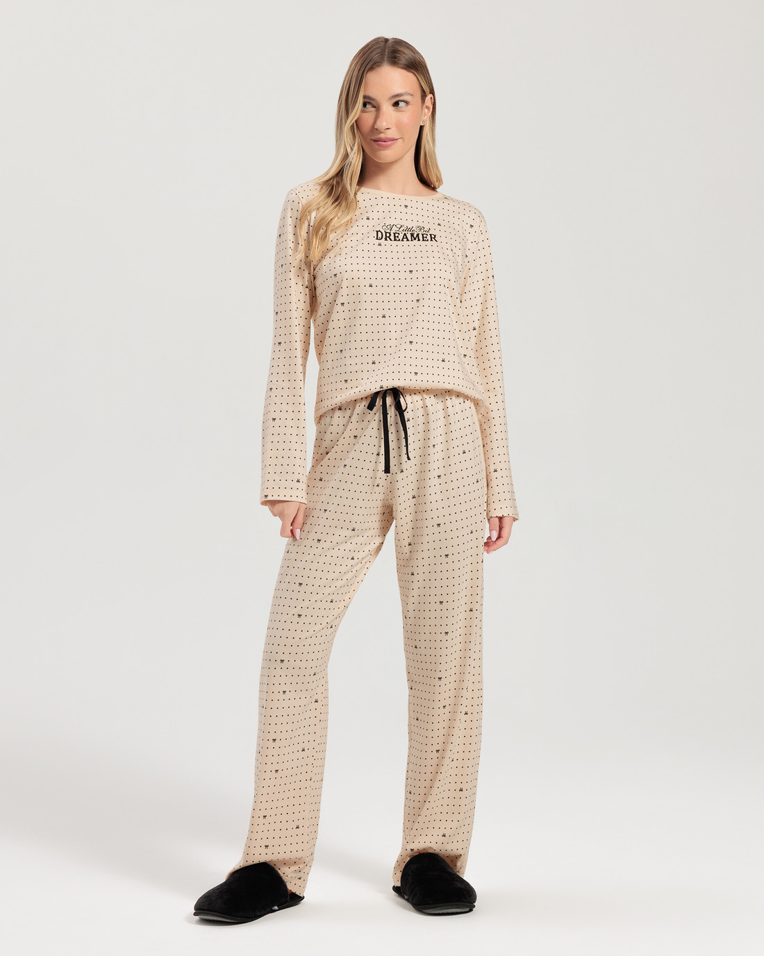 Pijama Feminino Manga Longa Com Calça