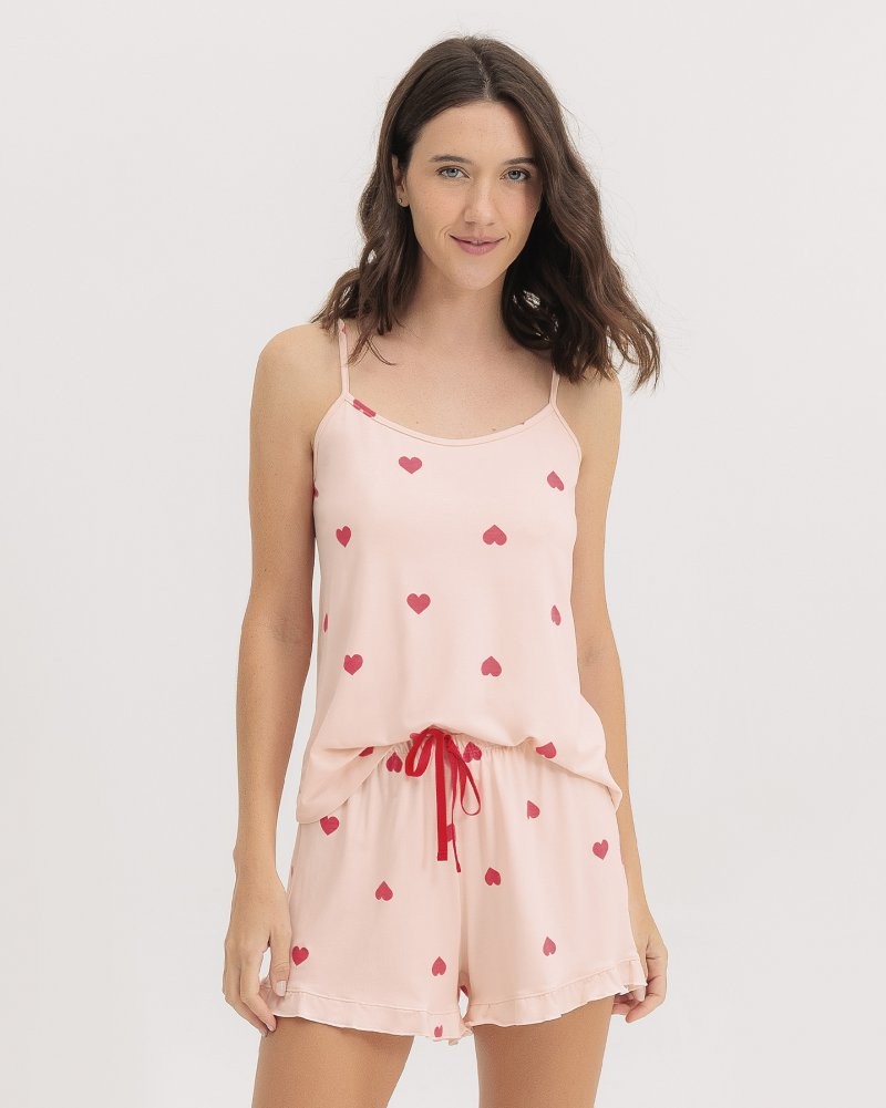Pijama Feminino Alça Com Shorts