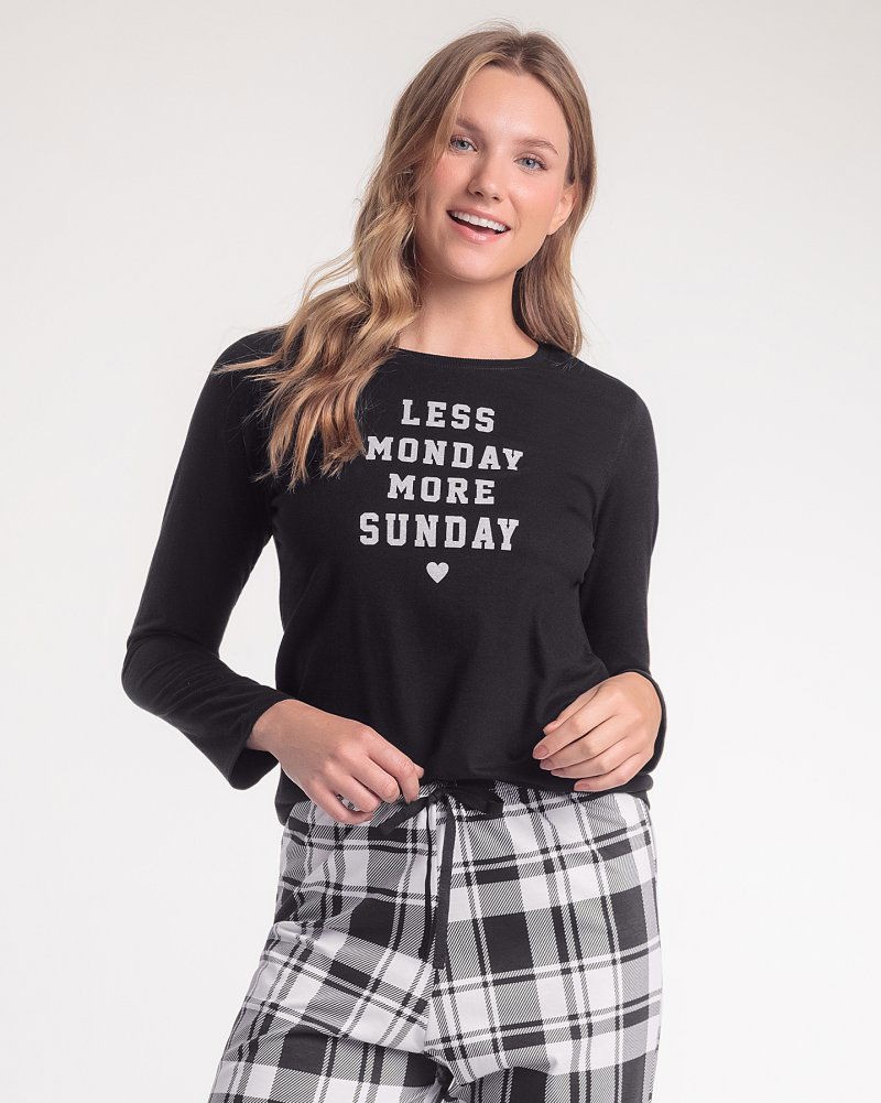 Pijama Feminino Manga Longa com Calça Pijama Feminino Manga Longa com Calça