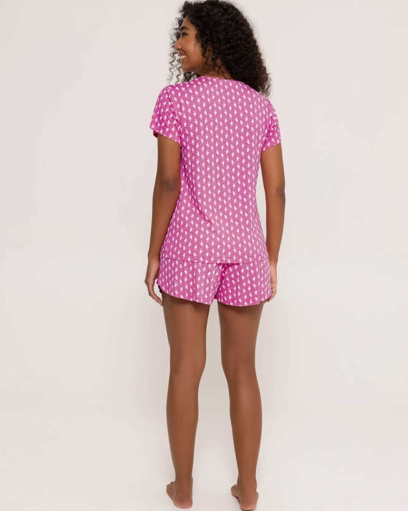 Pijama Feminino Manga Curta com Shorts