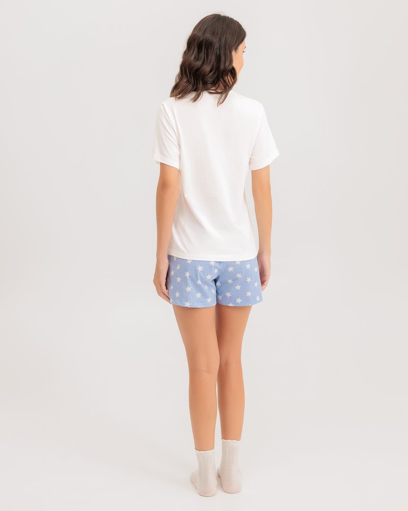 Pijama Feminino Manga Curta Com Shorts