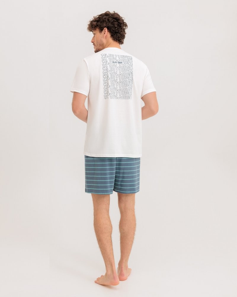 Pijama Masculino Manga Curta Com Bermuda Pijama Masculino Manga Curta Com Bermuda