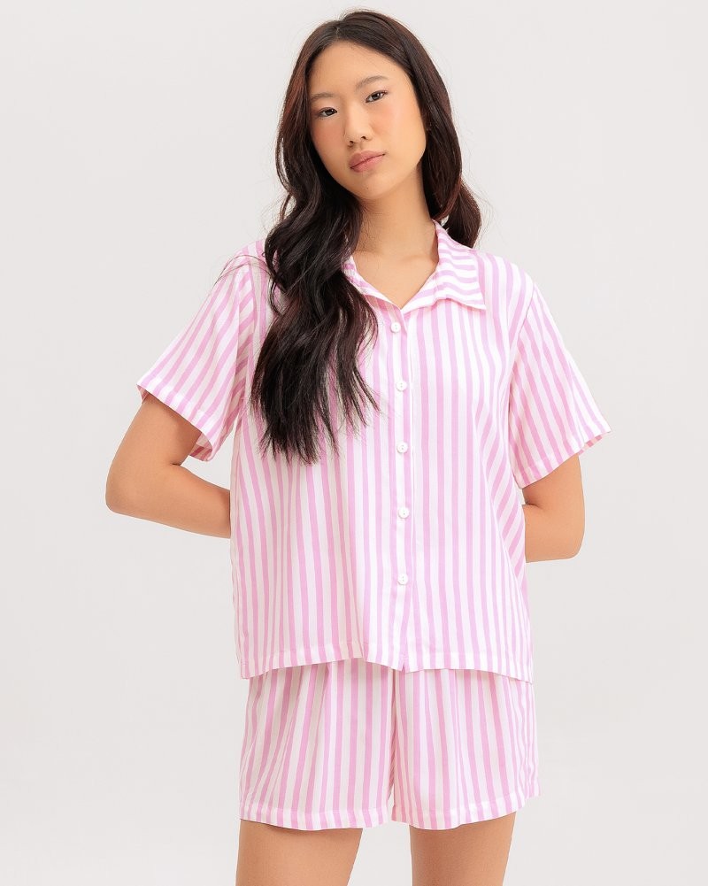 Pijama Feminino Manga Curta Americano Com Shorts