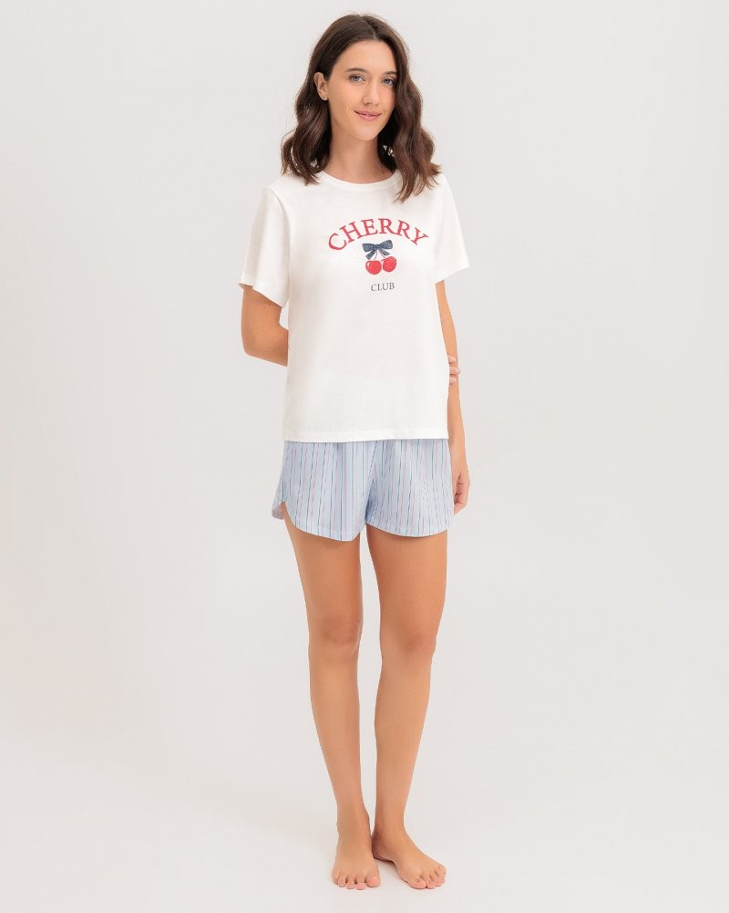 Pijama Feminino Manga Curta Com Shorts