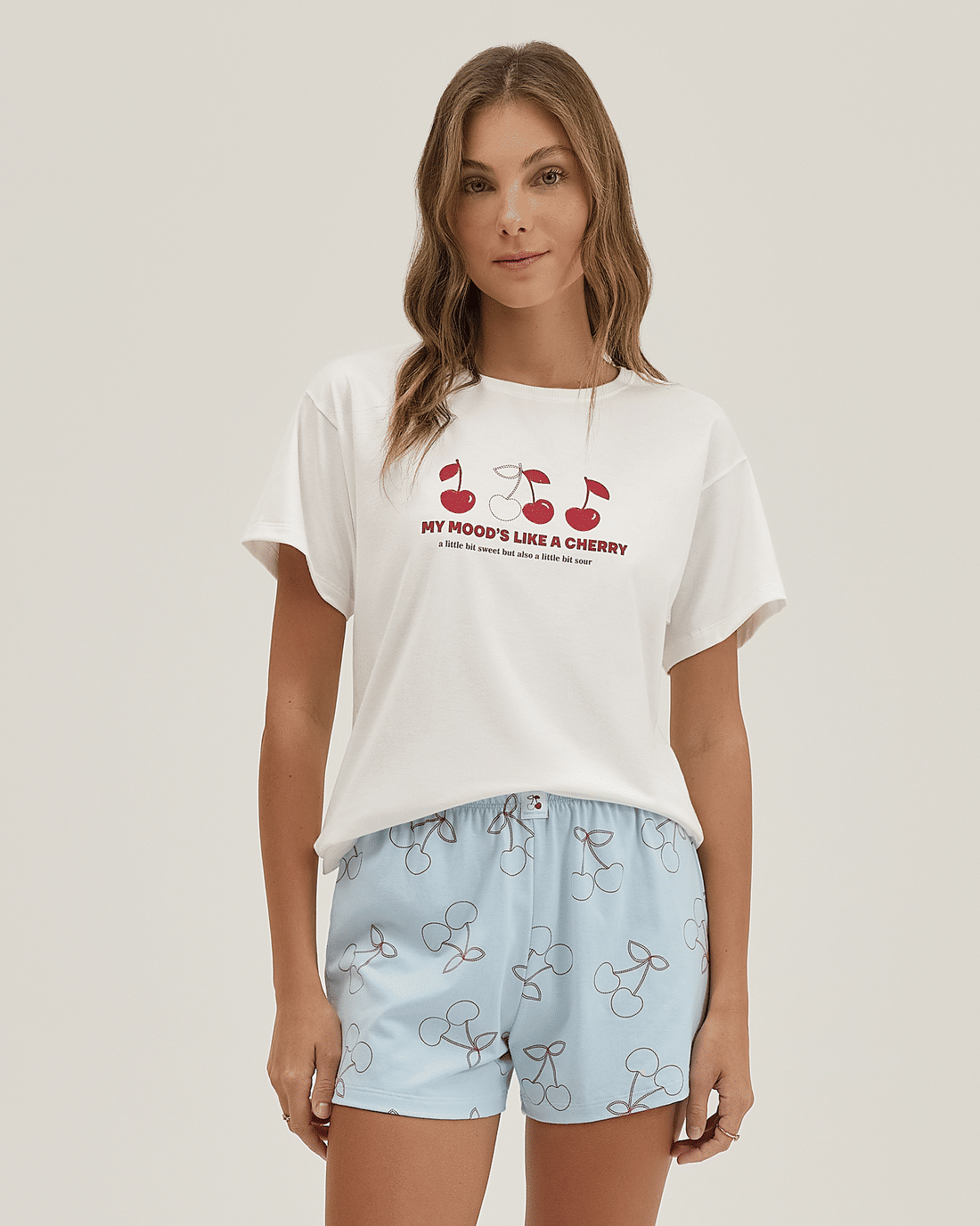 Pijama Feminino Manga Curta Com Shorts