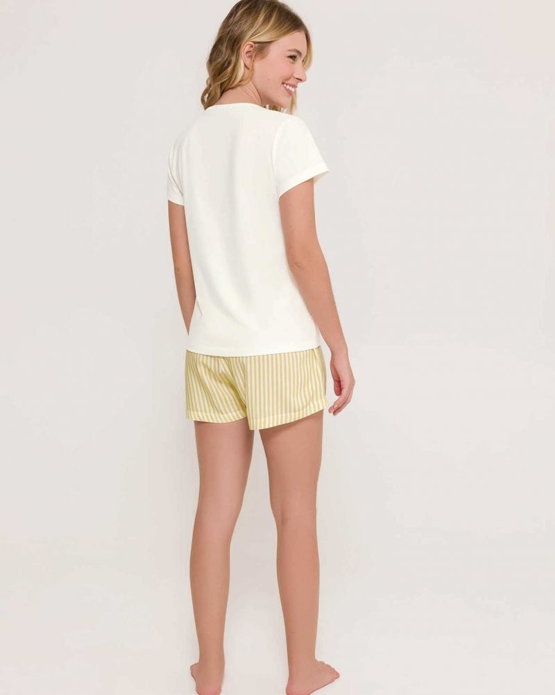 Pijama Feminino Manga Curta com Shorts Pijama Feminino Manga Curta com Shorts