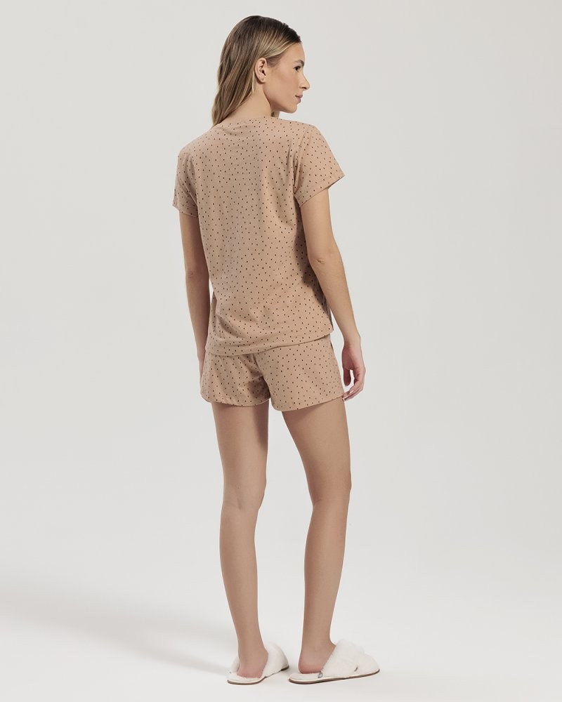 Pijama Feminino Manga Curta com Shorts