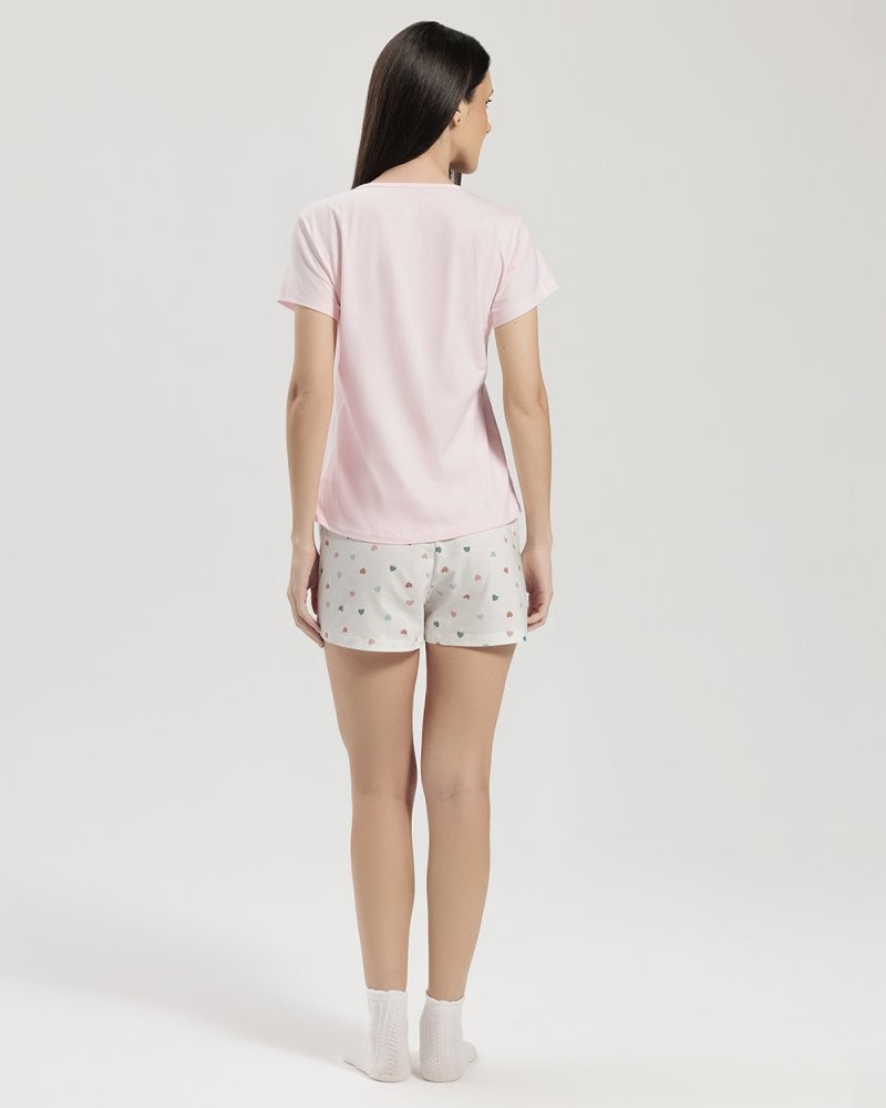 Pijama Feminino Manga Curta com Shorts