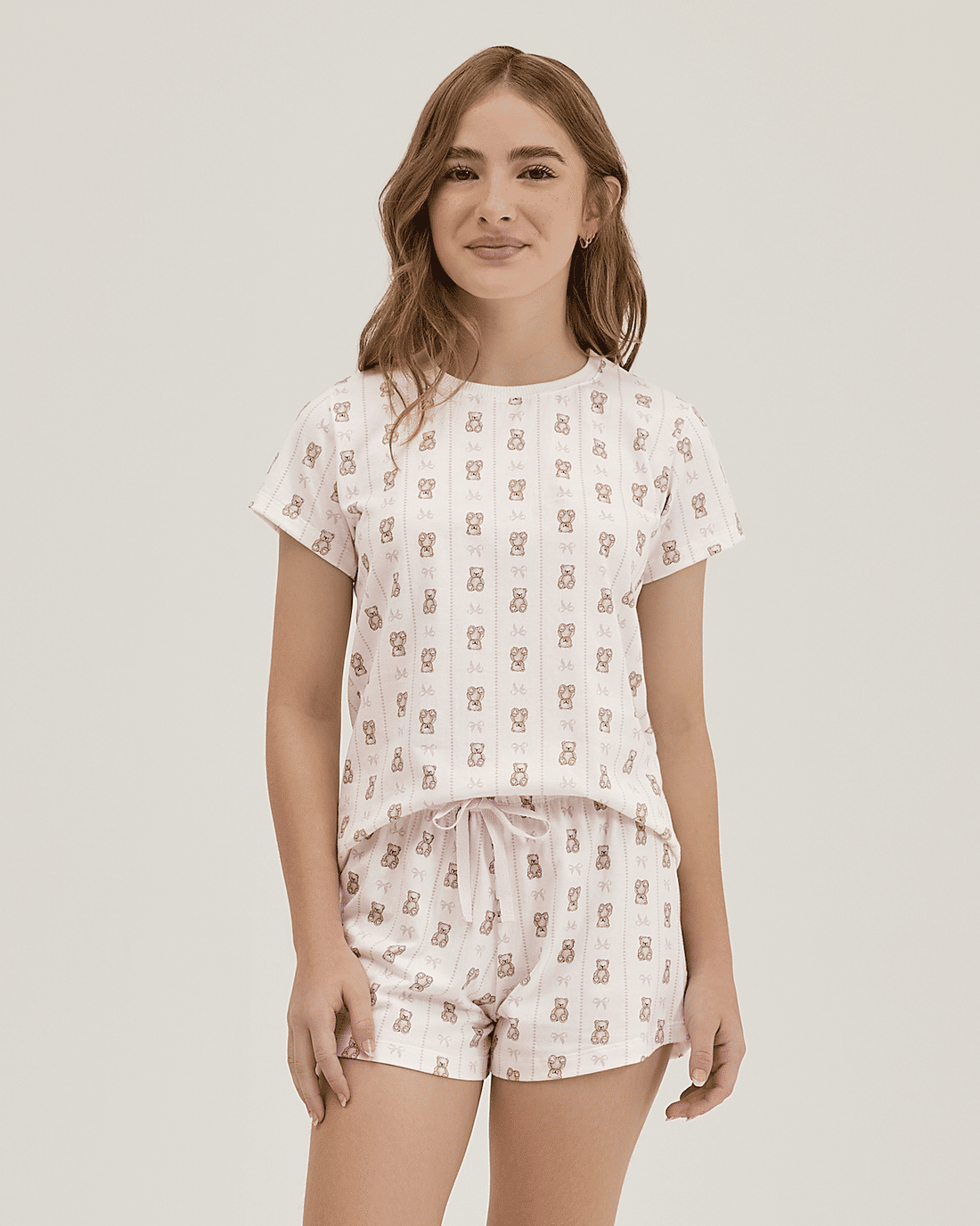 Pijama Feminino Infantil Manga Curta Com Shorts Pijama Feminino Infantil Manga Curta Com Shorts