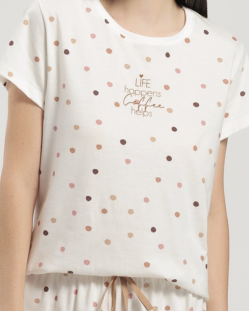 Pijama Feminino Manga Curta com Shorts
