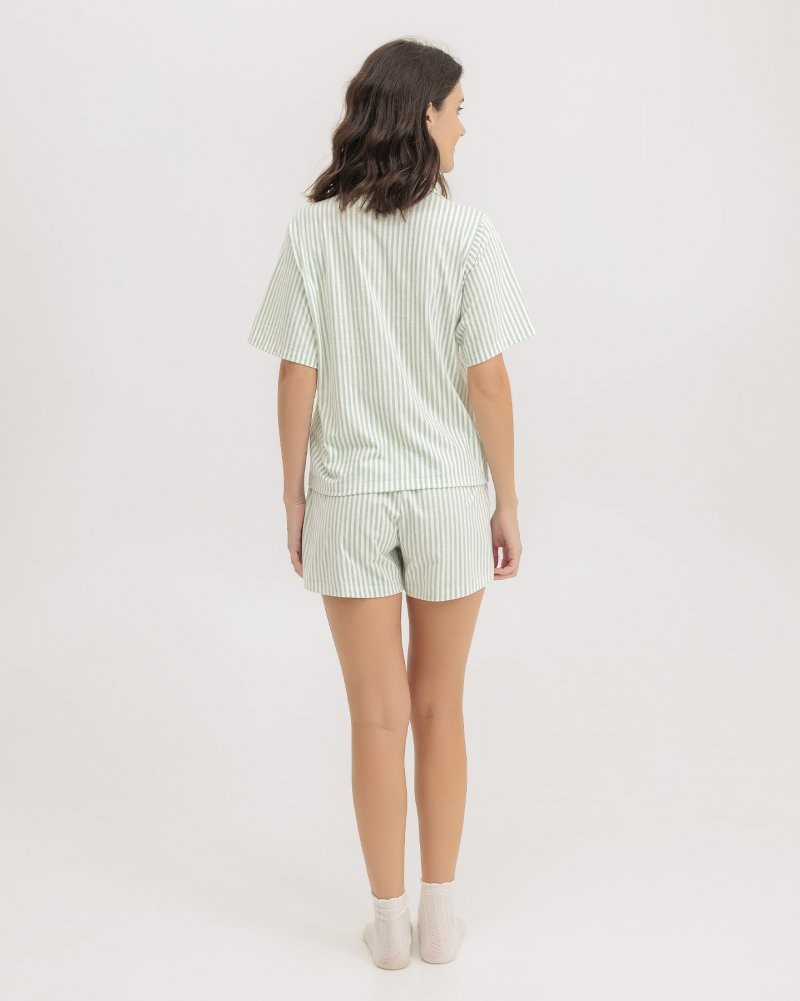 Pijama Feminino Manga Curta Americano com Shorts