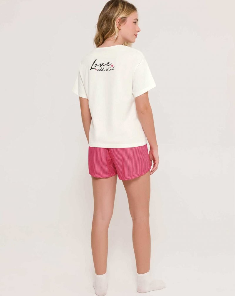 Pijama Feminino Manga Curta com Shorts