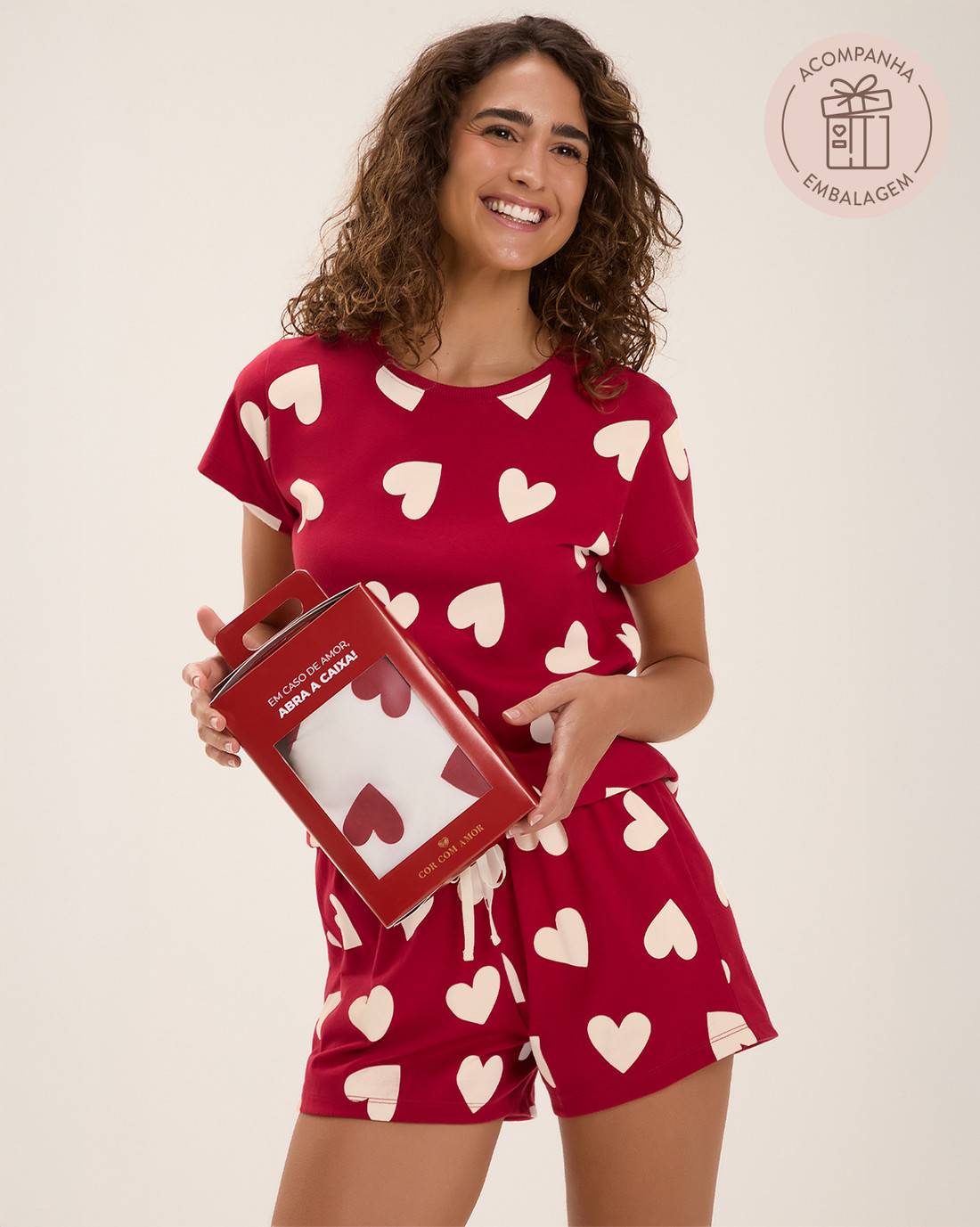 Pijama Feminino Manga Curta Com Shorts