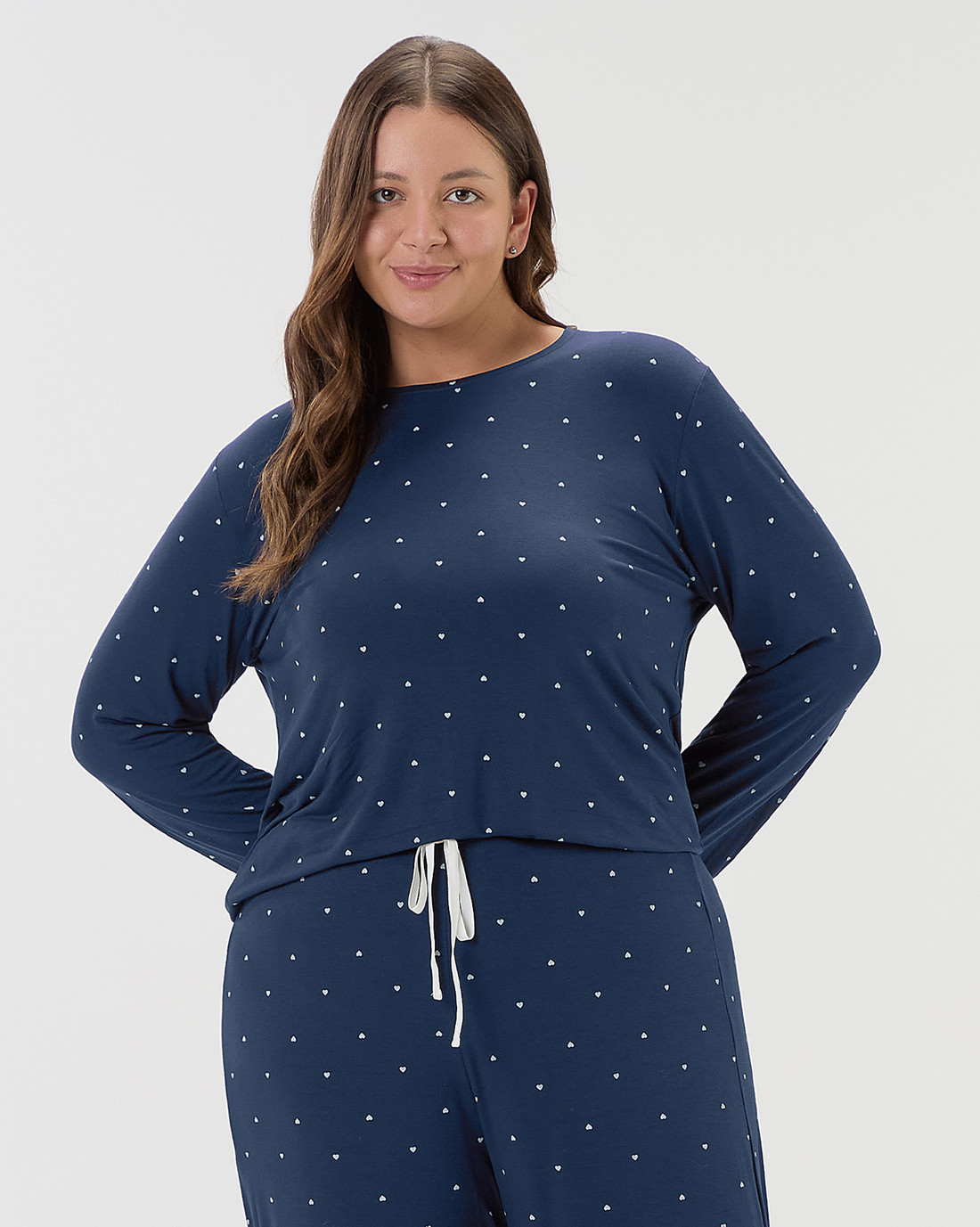 Pijama Feminino Manga Longa Com Calça Plus Size Pijama Feminino Manga Longa Com Calça Plus Size