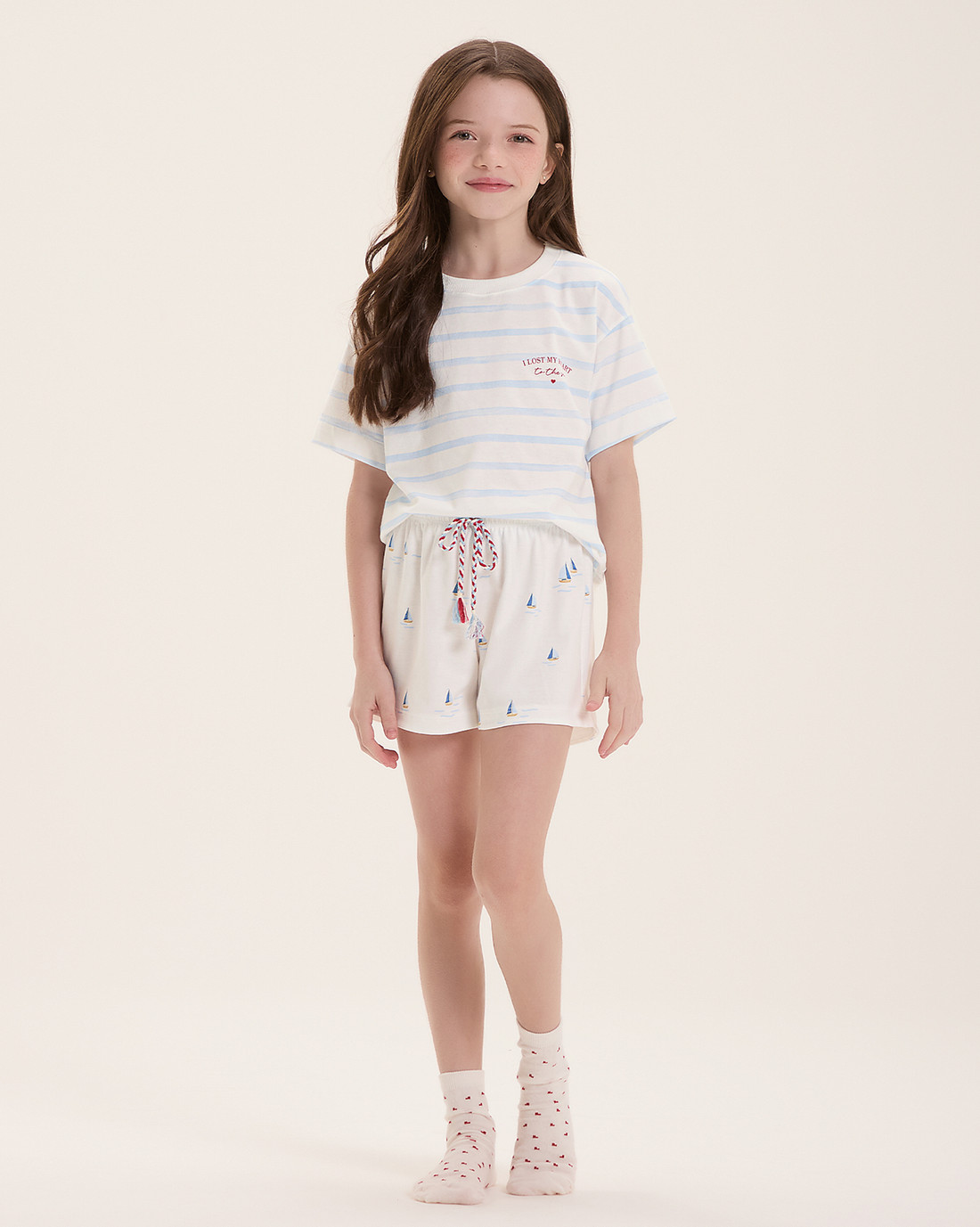 Pijama Infantil Feminino Manga Curta Com Shorts Pijama Infantil Feminino Manga Curta Com Shorts