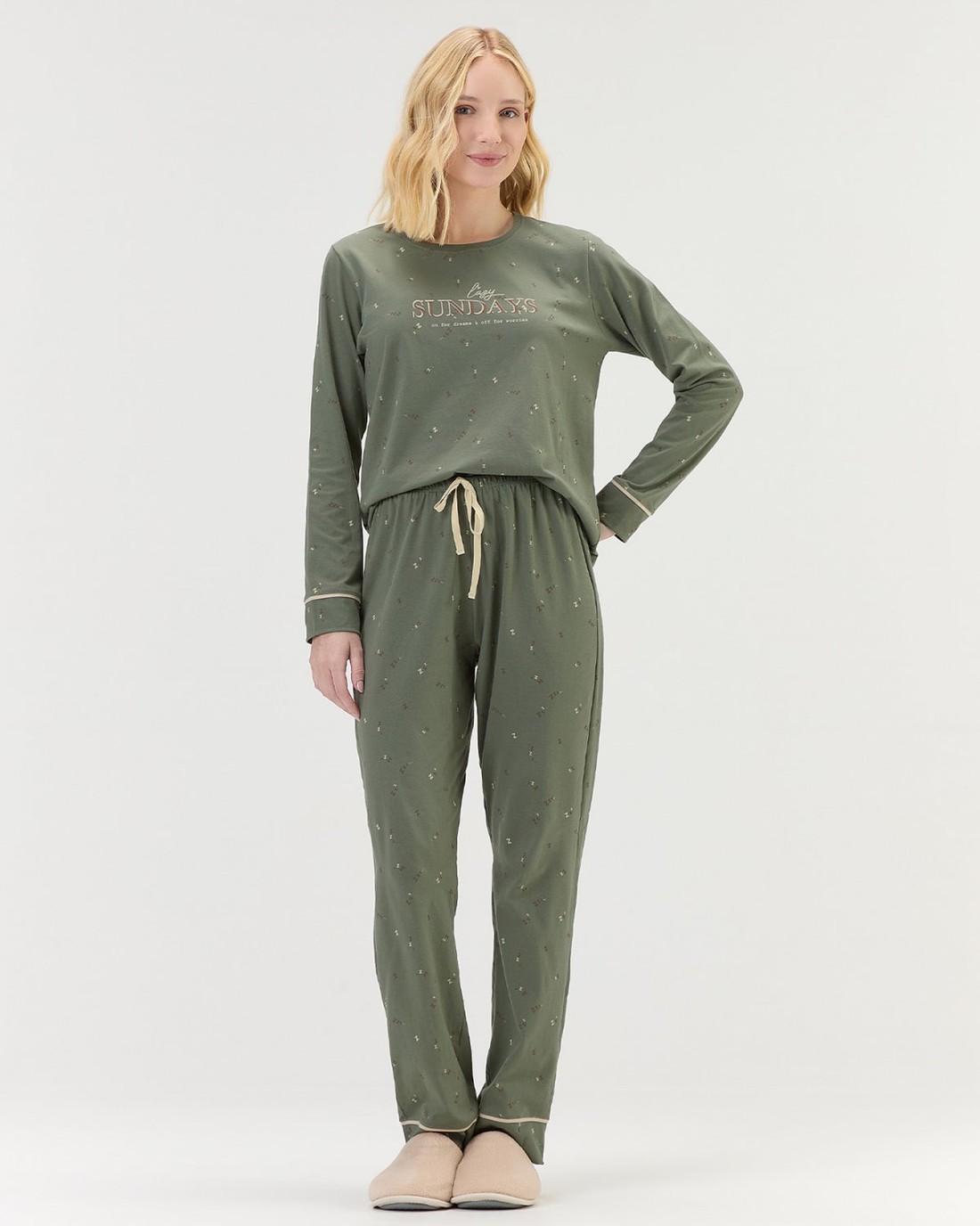 Pijama Feminino Manga Longa Com Calça Pijama Feminino Manga Longa Com Calça
