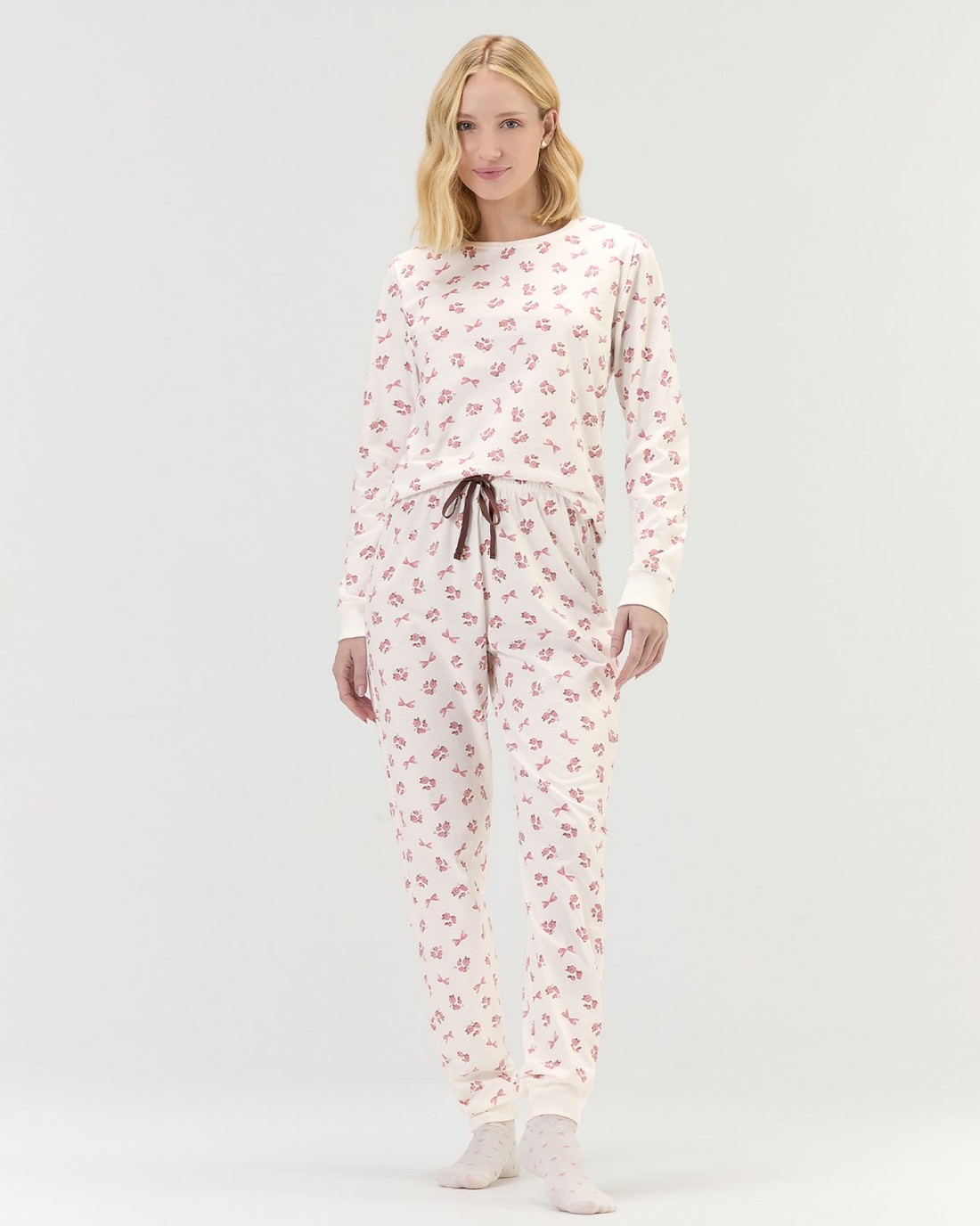 Pijama Feminino Manga Longa Com Calça Pijama Feminino Manga Longa Com Calça