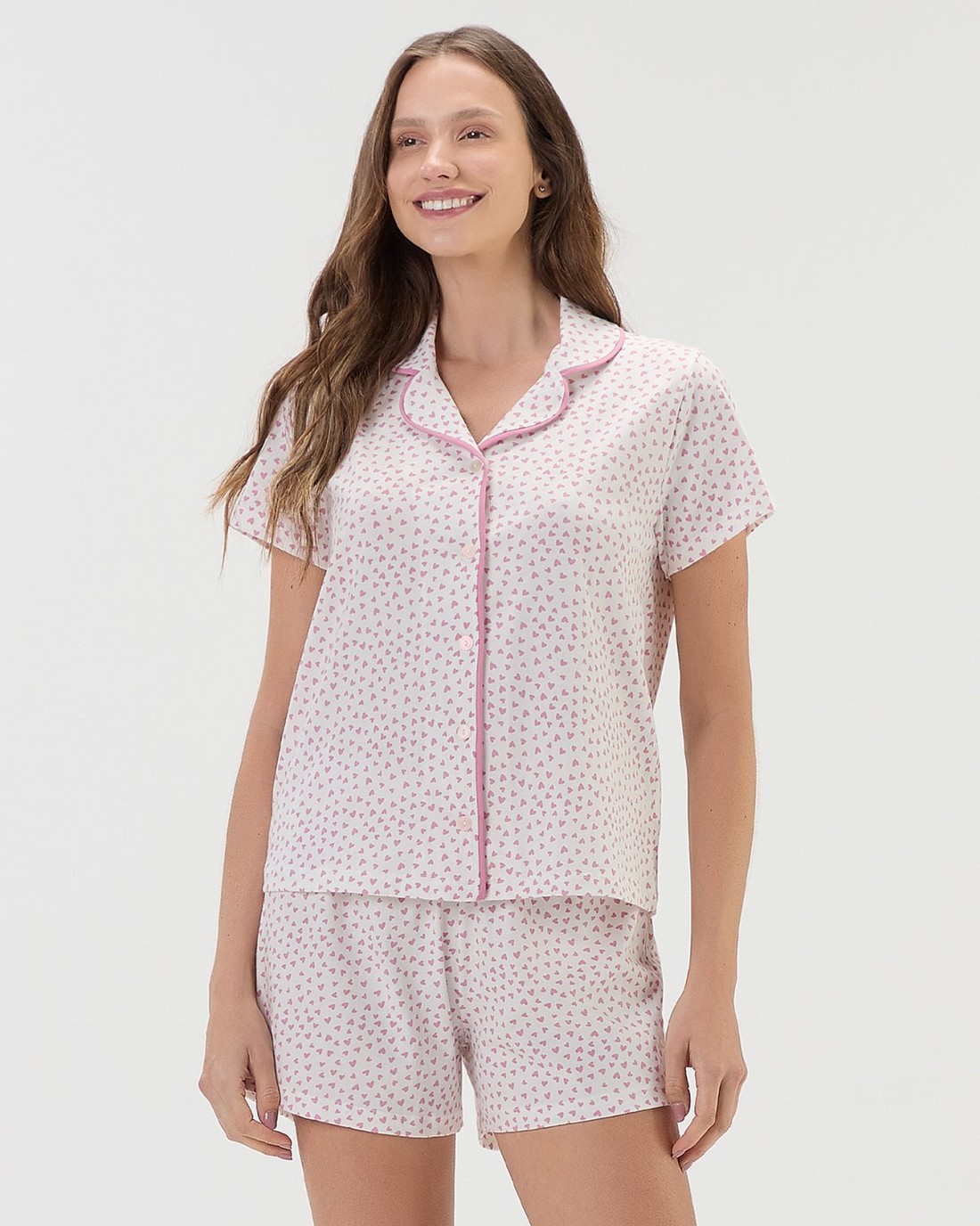 Pijama Feminino Manga Curta Americano com Shorts