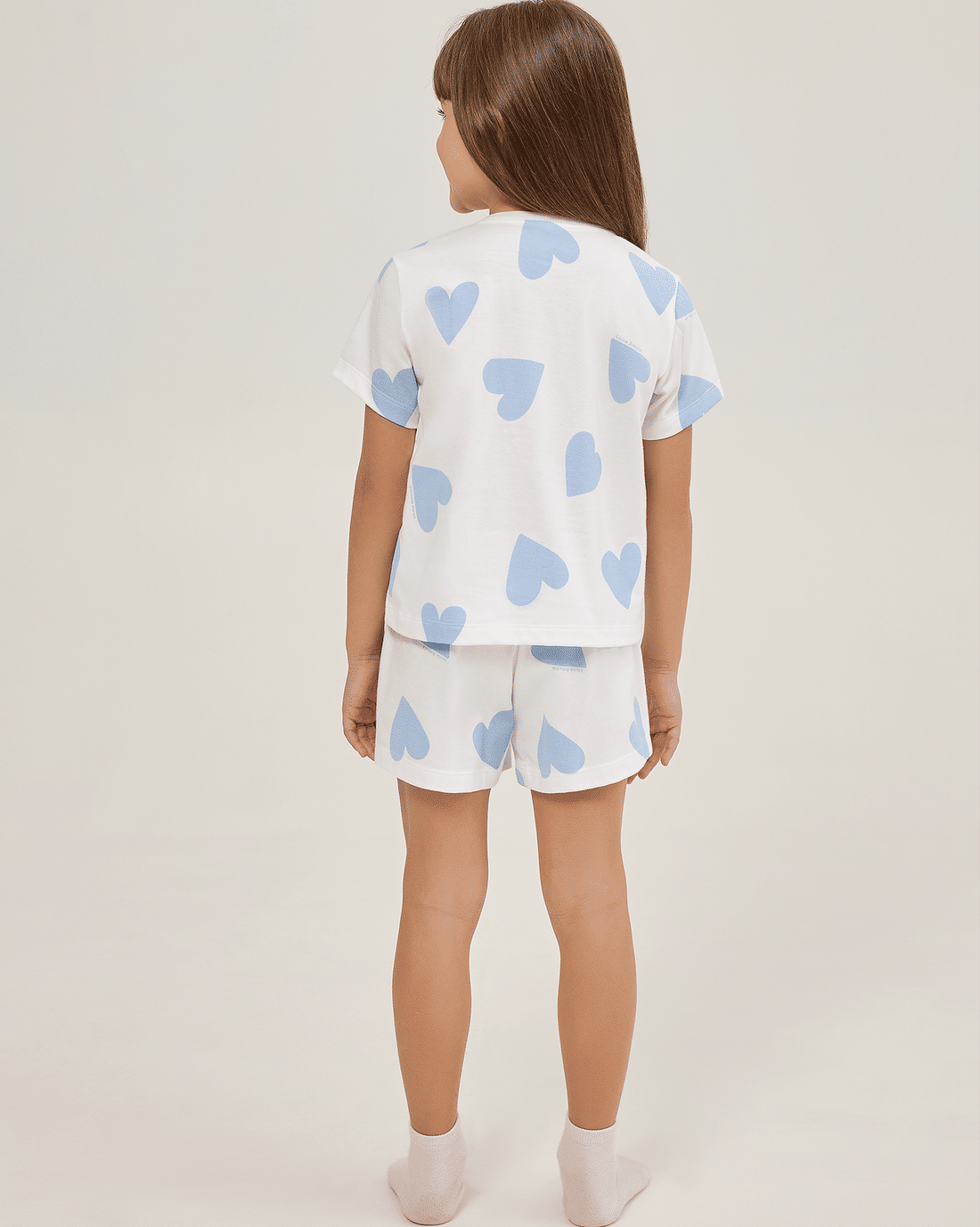 Pijama Feminino Infantil Manga Curta Com Short Pijama Feminino Infantil Manga Curta Com Short